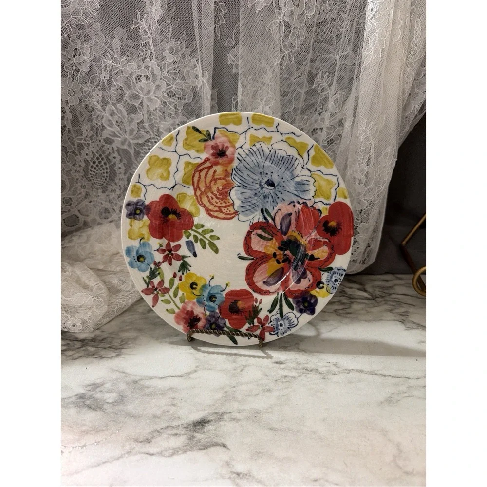 Anthropologie Sissinghurst Castle Estudio Flores Salad Plate Signed 8.25